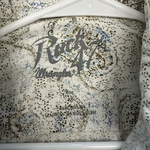 Wrangler Men's Rock 47 Paisley Print Long Sleeve Snap Western Shirt size medium - Picture 4 of 6